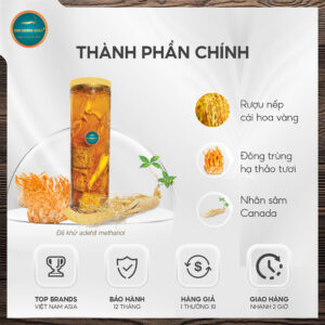 Rượu Sâm Canada Đông Trùng Hạ Thảo